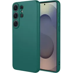 Phonesta Soft Silk Silicone Back Cover hoesje voor Samsung Galaxy S26 Ultra - Donkergroen