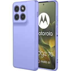 Phonesta Soft Silk Silicone Back Cover hoesje voor Motorola Edge 70 - Paars