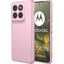 Phonesta Soft Silk Silicone Back Cover hoesje voor Motorola Edge 70 - Roze