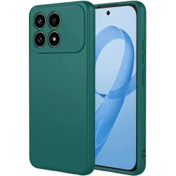 Phonesta Soft Silk Silicone Back Cover hoesje voor Xiaomi Poco F8 Pro - Donkergroen