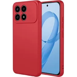 Phonesta Soft Silk Silicone Back Cover hoesje voor Xiaomi Poco F8 Pro - Rood