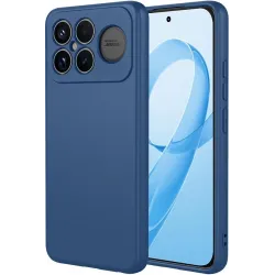 Phonesta Soft Silk Silicone Back Cover hoesje voor Xiaomi Poco F8 Ultra - Donkerblauw