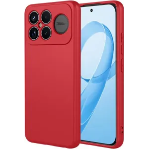 Phonesta Soft Silk Silicone Back Cover hoesje voor Xiaomi Poco F8 Ultra - Rood