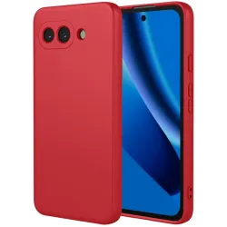 Phonesta Soft Silk Silicone Back Cover hoesje voor Google Pixel 10a - Rood