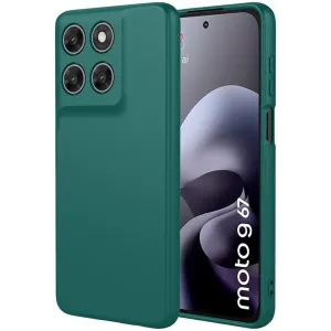 Phonesta Soft Silk Silicone Back Cover hoesje voor Motorola Moto G67/G77 - Donkergroen