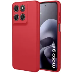 Phonesta Soft Silk Silicone Back Cover hoesje voor Motorola Moto G67/G77 - Rood