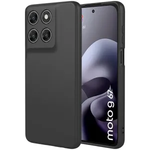 Phonesta Soft Silk Silicone Back Cover hoesje voor Motorola Moto G67/G77 - Zwart
