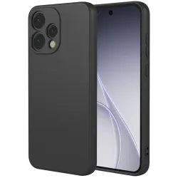 Phonesta Soft Silk Silicone Back Cover hoesje voor Oppo Reno15 - Zwart