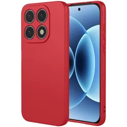Phonesta Soft Silk Silicone Back Cover hoesje voor Xiaomi 17 - Rood