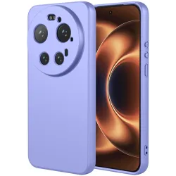 Phonesta Soft Silk Silicone Back Cover hoesje voor Xiaomi 17 Ultra - Paars