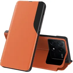 Phonesta Smart Side View Book Case hoesje voor Xiaomi Poco F6 Pro - Oranje