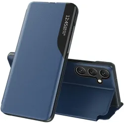 Phonesta Smart Side View Book Case hoesje voor Samsung Galaxy S25 Plus/S24 Plus - Blauw