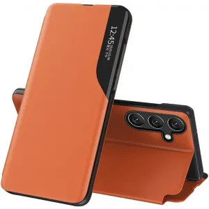 Phonesta Smart Side View Book Case hoesje voor Samsung Galaxy S25 Plus/S24 Plus - Oranje