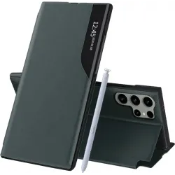Phonesta Smart Side View Book Case hoesje voor Samsung Galaxy S25 Ultra - Groen