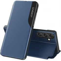 Phonesta Smart Side View Book Case hoesje voor Samsung Galaxy S25/S24 - Blauw