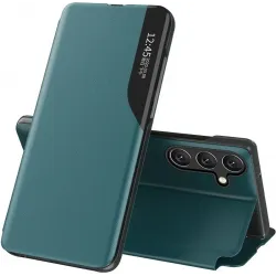 Phonesta Smart Side View Book Case hoesje voor Samsung Galaxy S25/S24 - Groen