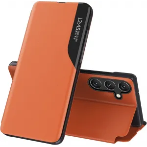 Phonesta Smart Side View Book Case hoesje voor Samsung Galaxy S25/S24 - Oranje