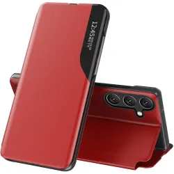 Phonesta Smart Side View Book Case hoesje voor Samsung Galaxy S25/S24 - Rood