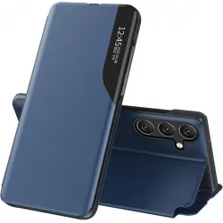 Phonesta Smart Side View Book Case hoesje voor Samsung Galaxy S25 FE - Blauw