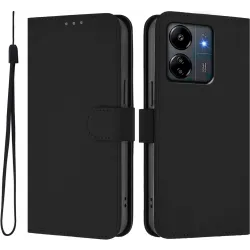 Phonesta Soft Skin Book Wallet Case hoesje voor Xiaomi Redmi 13C 4G - Zwart