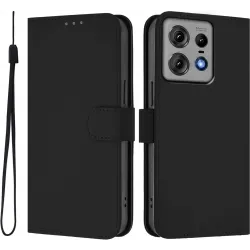 Phonesta Soft Skin Book Wallet Case hoesje voor Motorola Edge 50 Pro - Zwart