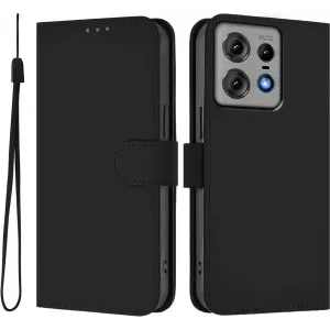 Phonesta Soft Skin Book Wallet Case hoesje voor Motorola Edge 50 Pro - Zwart