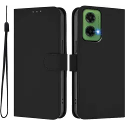 Phonesta Soft Skin Book Wallet Case hoesje voor Motorola Moto G35 - Zwart