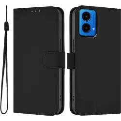 Phonesta Soft Skin Book Wallet Case hoesje voor Motorola Moto G45 / Moto G34 - Zwart