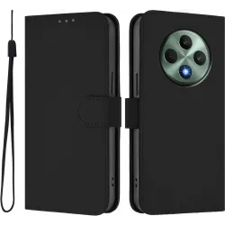 Phonesta Soft Skin Book Wallet Case hoesje voor Oppo Reno12 F/Reno12 FS - Zwart