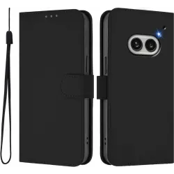Phonesta Soft Skin Book Wallet Case hoesje voor Nothing Phone (2a) / (2a) Plus - Zwart