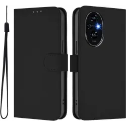 Phonesta Soft Skin Book Wallet Case hoesje voor HONOR 200 Pro - Zwart