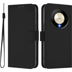 Phonesta Soft Skin Book Wallet Case hoesje voor HONOR X9b/Magic6 Lite - Zwart