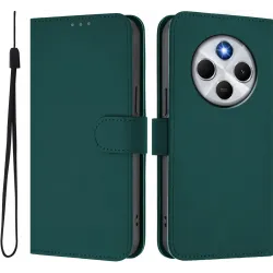 Phonesta Soft Skin Book Wallet Case hoesje voor Xiaomi Redmi 14C / Xiaomi Poco C75 - Donkergroen