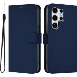 Phonesta Soft Skin Book Wallet Case hoesje voor Samsung Galaxy S25 Ultra - Donkerblauw
