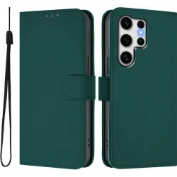 Phonesta Soft Skin Book Wallet Case hoesje voor Samsung Galaxy S25 Ultra - Donkergroen