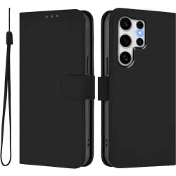 Phonesta Soft Skin Book Wallet Case hoesje voor Samsung Galaxy S25 Ultra - Zwart