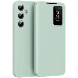 Phonesta Smart Window Book Wallet Case hoesje voor Samsung Galaxy S25 - Lichtgroen