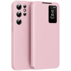 Phonesta Smart Window Book Wallet Case hoesje voor Samsung Galaxy S25 Ultra - Roze