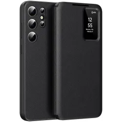 Phonesta Smart Window Book Wallet Case hoesje voor Samsung Galaxy S25 Ultra - Zwart