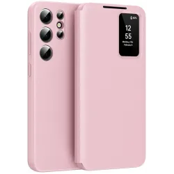 Phonesta Smart Window Book Wallet Case hoesje voor Samsung Galaxy S24 Ultra - Roze