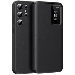 Phonesta Smart Window Book Wallet Case hoesje voor Samsung Galaxy S24 Ultra - Zwart