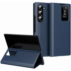 Phonesta Smart Window Book Wallet Case hoesje voor Samsung Galaxy Z Fold 6 - Donkerblauw