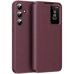 Phonesta Smart Window Book Wallet Case hoesje voor Samsung Galaxy S24 FE - Bordeaux
