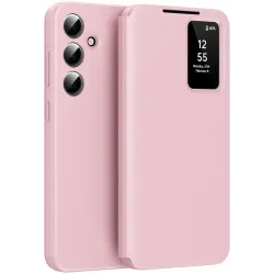 Phonesta Smart Window Book Wallet Case hoesje voor Samsung Galaxy S24 FE - Roze