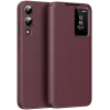Phonesta Smart Window Book Wallet Case hoesje voor Samsung Galaxy S25 Edge - Bordeaux