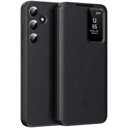 Phonesta Smart Window Book Wallet Case hoesje voor Samsung Galaxy S25 FE - Zwart