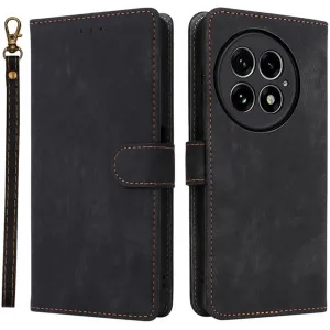 Phonesta Vintage Skin Book Wallet Case hoesje voor OnePlus 13 - Zwart