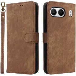 Phonesta Vintage Skin Book Wallet Case hoesje voor OnePlus Nord 4 - Bruin