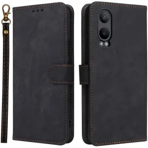Phonesta Vintage Skin Book Wallet Case hoesje voor OnePlus Nord CE 4 Lite - Zwart