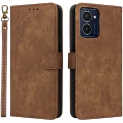 Phonesta Vintage Skin Book Wallet Case hoesje voor HMD Pulse/Pulse Plus/Pulse Pro - Bruin
